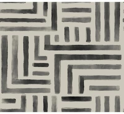 Christiane Lemieux Lemieux et Cie Painterly Labyrinth Charcoal Wallpaper