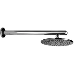 Gessi Goccia Antikalk-Kopfbrause D216 mm, mit Gelenk und Wandarm, 1/2 Anschluss, 33755147, Farbe: Chrom gebürstet