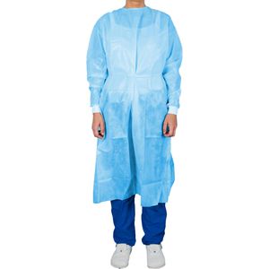 Nobamed Schutzkittel Untersuchungskittel, blau, PP & PE, wasserdicht, PSA-Kat. 3, Größe M
