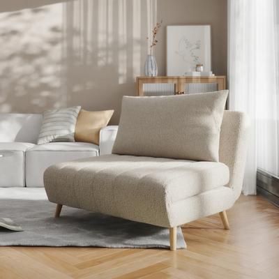 Lancaster Home "Upholstered Convertible Tri-Fold Chair with Pillow and Hideaway Legs - 75.5""D x 41""W x 30""H"