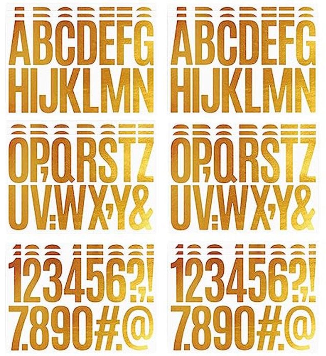 Zelfklevende Glitter Letterstickers voor Creatieve Projecten - 18 Vellen Goud