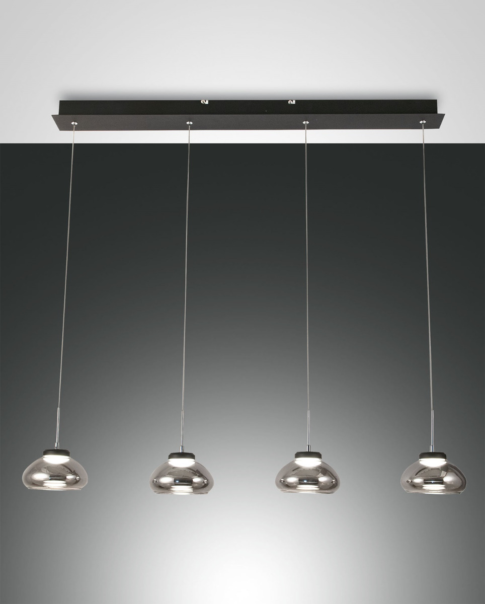Fabas Luce 4er-LED-Pendelleuchte ARABELLA grau 3547-48-126 8019282510581