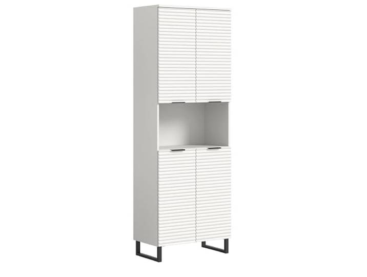 xonox.home - Hochschrank Riff 70x193x34 cm in weiß - Badset Badezimmerkombination Badmöbel - stilvolles Ambiente funktional schöner Blickfang zeitloses Design einfache Montage