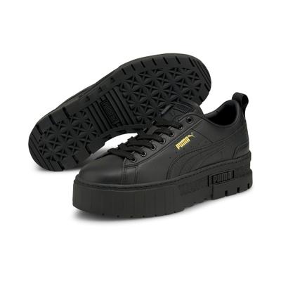 Sneaker PUMA "MAYZE CLASSIC WNS", Damen, Gr. 38, schwarz (puma schwarz), Leder, unifarben, Schuhe Sneaker, mit dicker Schichtsohle, mit SOFTFOAM-Dämpfungstechnologie