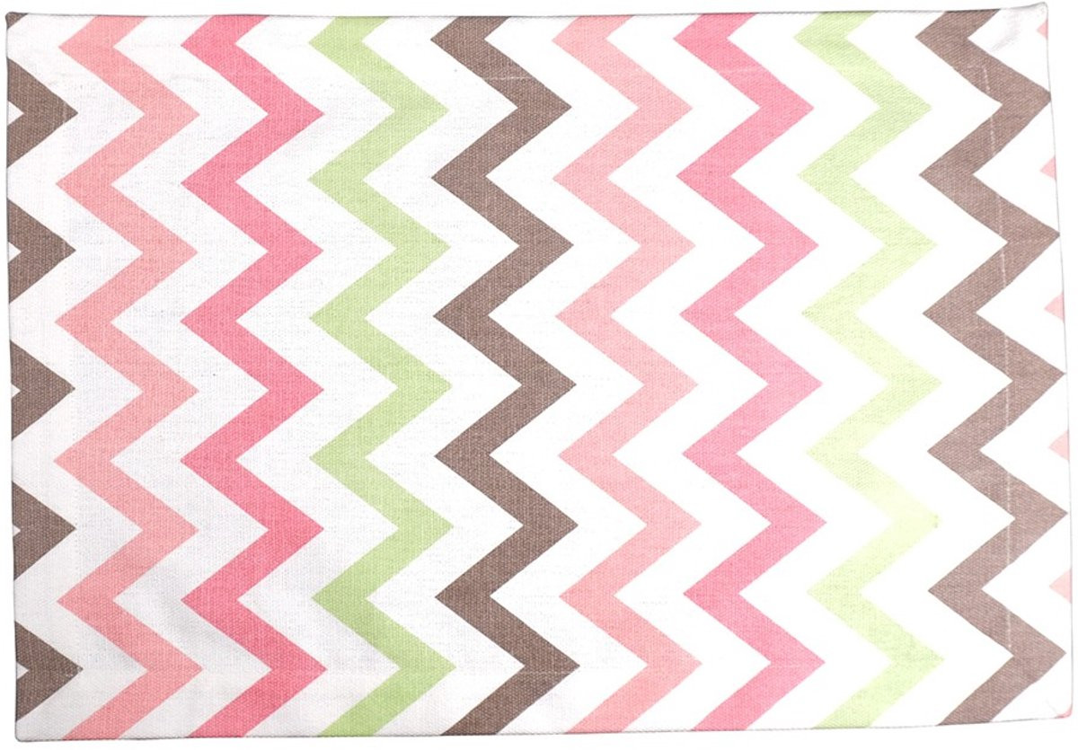 Linen & More Multi Zigzag Placemat Strawberry 35 x 50 cm