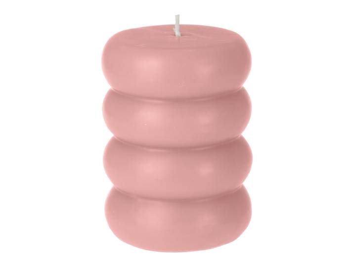 Dekokerze Donut, rosa, Ø 7,5 x 10 cm