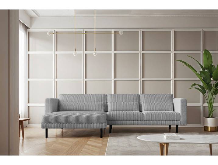Kaiser Möbel Ecksofa L-form Dani modern und geräumig Stoff Poso und Verita, Zwei Stoffe, breite Farbpalette, komfortabel, geräumig