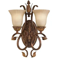 Elstead Lighting, Gartenbeleuchtung, Sonoma Valley Wandleuchte E27 2-fach 50cm Gealterter Schildpatt (E27, IP20, IP55)