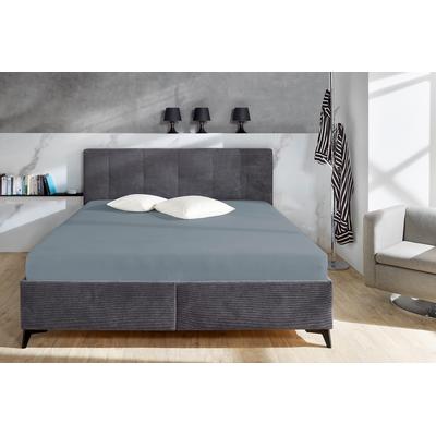Spannbettlaken PRIMERA "Cozy Cotton Spannbetttuch", grau (blau), B:150cm L:200cm, Biber, Obermaterial: 100% Baumwolle, Bettlaken, Spannbettlaken, in hochwertiger Qualität