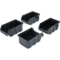 BGS Lagersichtbox-Satz | mit Hängeschiene | für Schrankwand-System | 4-tlg.