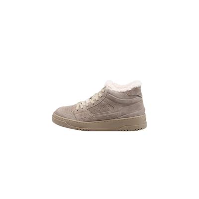 Sneaker LLOYD "EVER MID L", Damen, Gr. 36, beige, Leder, Textil, unifarben, Schuhe Sneaker, mit Warmfutter