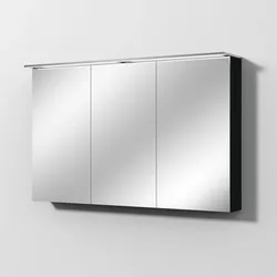 Sanipa Wandvorbau Spiegelschrank „Malte“ 1200 × 750 × 149 mm Anschlag links, links in Vulkan (matt), Anschlag links
