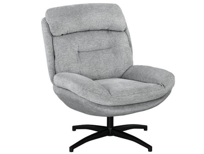 Homcom Sessel Drehbar Loungesessel mit Wasserabweisend Chenille-Optik für Wohnzimmer, Grau, Füllung: Polyester,Schaumstoff, 91x98x79 cm, Wohnzimmer, Sessel, Relaxsessel