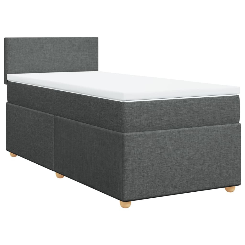 vidaXL Boxspringbed met matras, donkergrijs, gestoffeerd