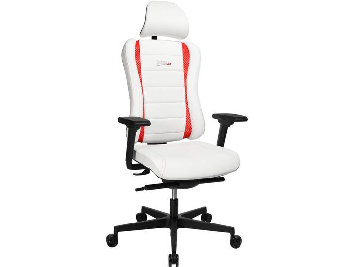 Bürostuhl Mio weiss Textilleder H 126 cm