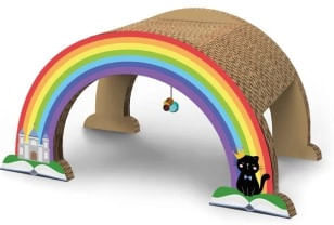Tiragraffi per Gatti in Cartone a Forma di Ponte RECORD TIRAGRAFFI CARTONE ARCOBALENO CM.50X25X28