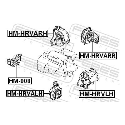 FEBEST Lagerung, Motor HM-HRVLH vorne links für HONDA