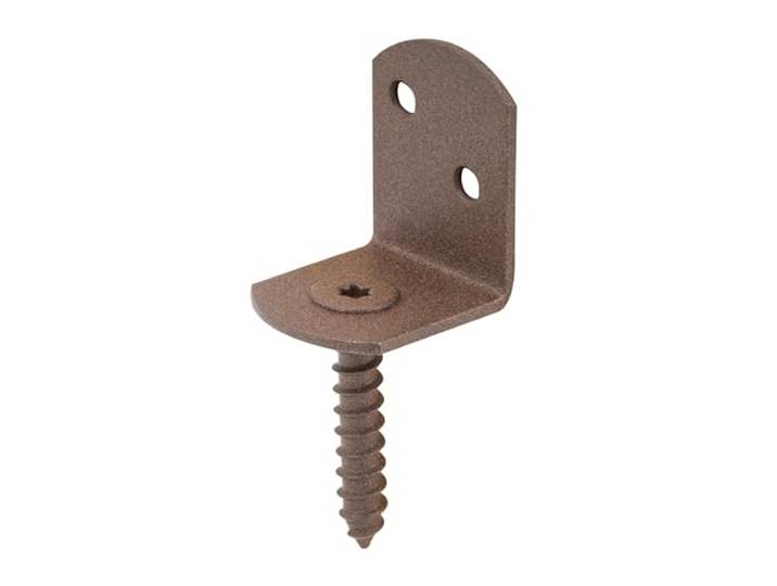 Alberts 821968 DURAVIS® Flechtzaunhalter L-Form rostbraun duplexbeschichtet Größe 83 x 30 x 32 mm 50er Set
