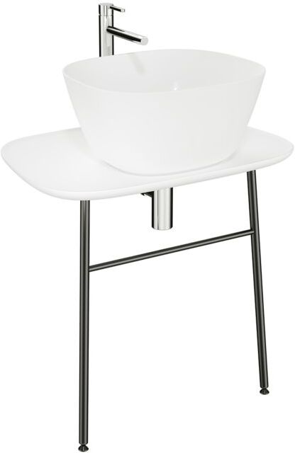 VitrA Plural Waschtisch-Unterbau 62561 68,5 x 49 x 66 cm, flach, wandgebunden, Platte edelweiß