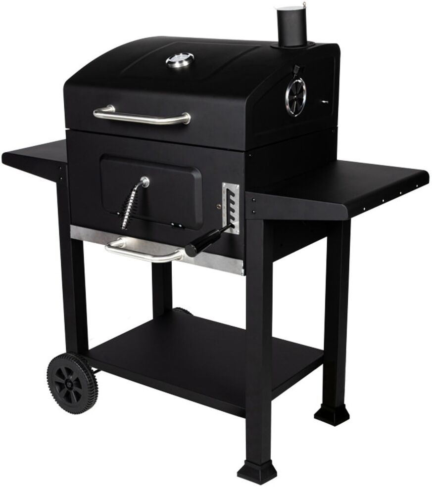 Somagic Barbecue à charbon sur chariot pour 12 personnes Noir 69x115x69cm