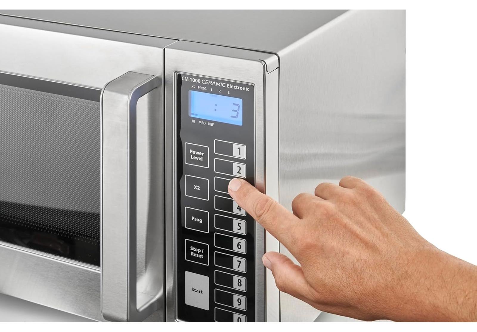 Caso CM 1000 Ceramic Electronic Mikrowelle, Farbe:Silber