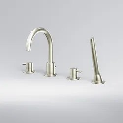 Steinberg Serie 100 4-Loch Wanne/Brause-Standarmatur, brushed nickel, 100 2400 BN 100 2400 BN