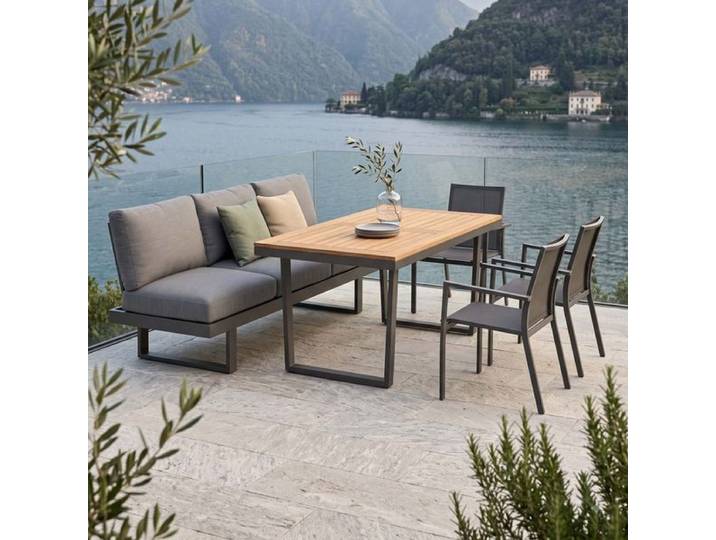 OUTLIV. Atlanta Gartenmöbel-Set L (6 Plätze) verstellbar Tisch 160x90cm