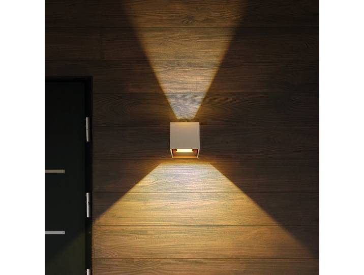LED-Außenwandleuchte 10 x 10 x 10cm Beige/Sand