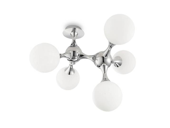 IDEAL LUX Deckenleuchte Nodi Bianco, dimmbar, chrom / silber, für Wohn- / Esszimmer, Metall, Modern