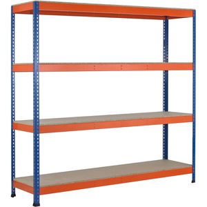 Schulte Weitspannregal 18295-N, 4 Holzböden, 545kg Fachlast, blau, (B/H/T) 245 x 244 x 47cm