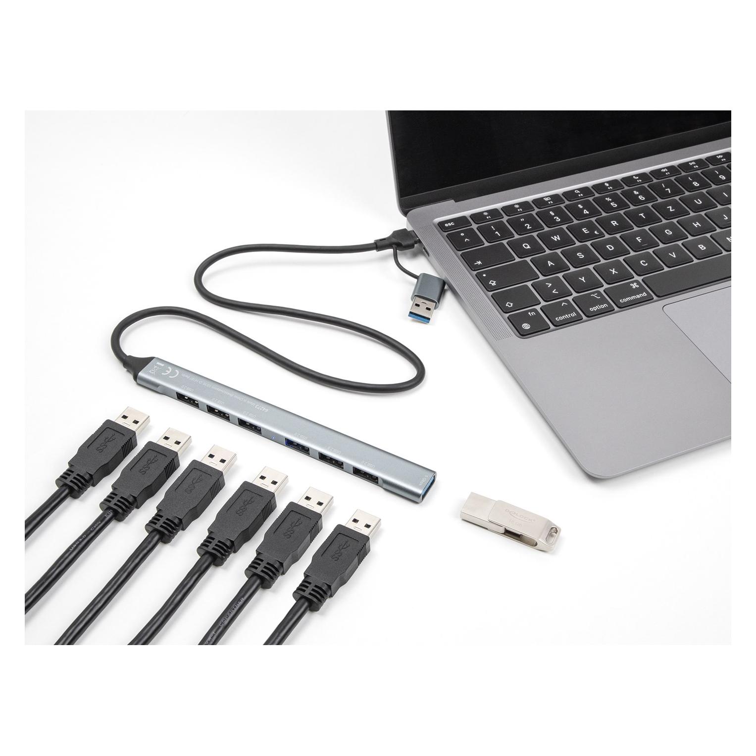 Delock 64273 (USB-A, USB-C, 7 Ports) (64273)