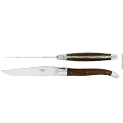 Forge de Laguiole Steakmesser / Tafelmesser Walnuss - glänzend 2 Stück