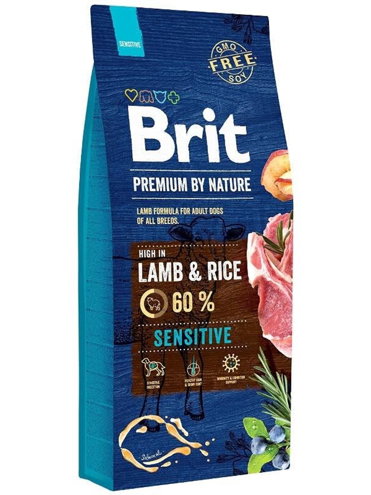 Brit Premium by Nature Sensitive Lamm mit Reis - Trockenfutter für Hunde - 15kg