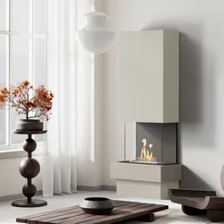 muenkel design Garda [moderner Design Ethanolkamin]: Concrete (Betonoptik) - safety burner 450 - Weiß