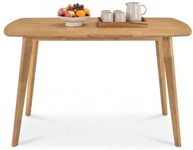 "Costway 47"" Solid Wood Dining Table for 4 People with Rounded Edges-Natural"