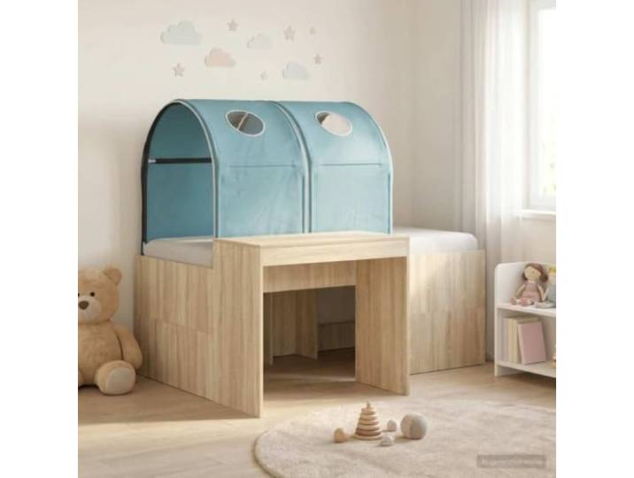 RJPLMFV Bett, 3-teilig, Eiche handgefertigt, Hellblau Langlebiges Holz, weiche Mikrofaserdetails, atmungsaktive Lattenroste, ideal für kleine Schlafzimmer