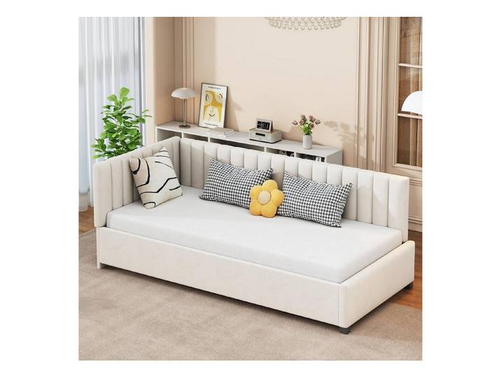 LuxusKollektion Polsterbett Polsterbett 90x200 cm Beige