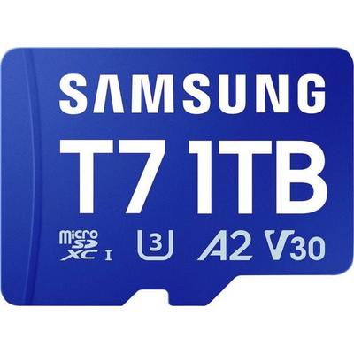 Samsung T7 microSDXC-Karte Retail 1 TB UHS-I U3, A2 Application Performance Class, Class 10, v30 Video Speed Class