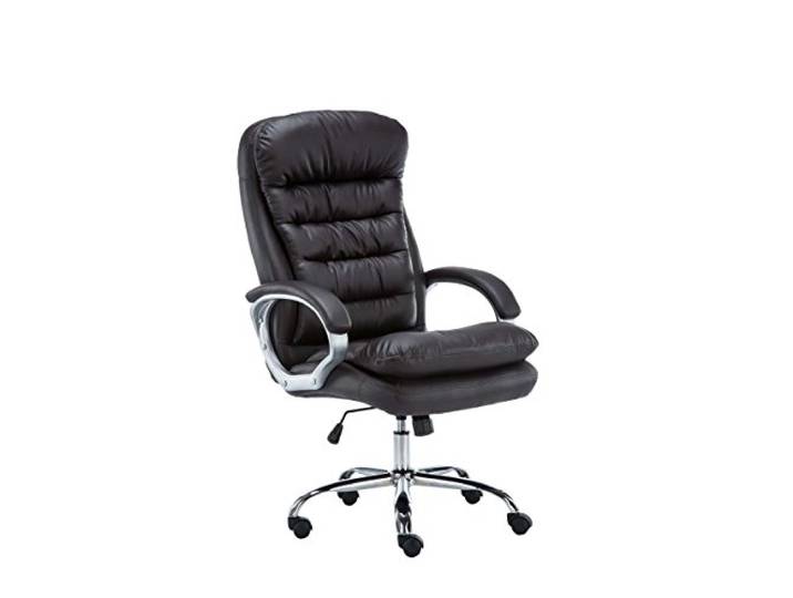 CLP Bürostuhl ergonomisch, XXL Vancouver, bis 150 kg belastbar, höhen-verstellbar, drehbar, kippbar fixierbar, Kunstleder Farbe braun