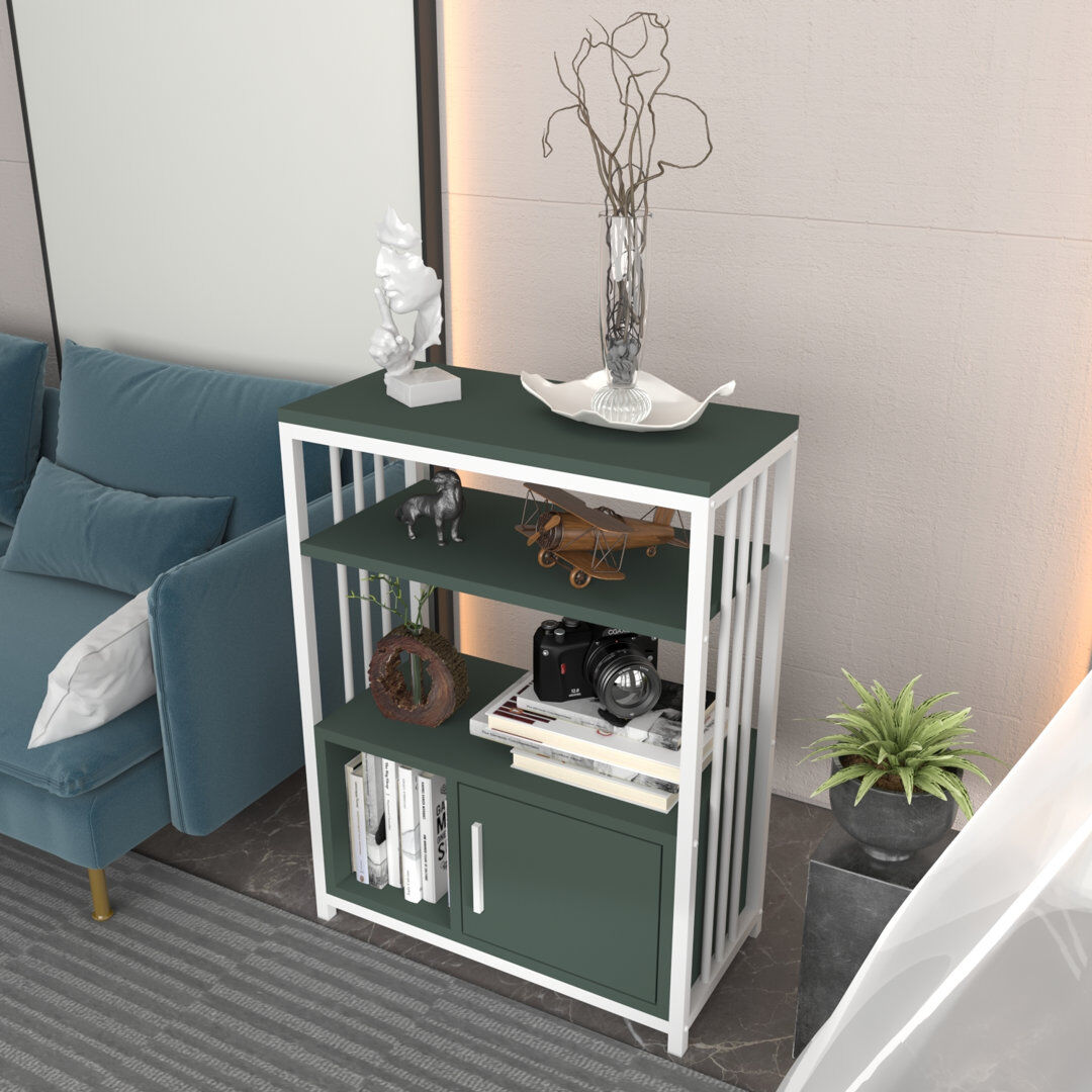 Fairmont Park Letos 80cm H x 60cm W Standard Bookcase Green/White