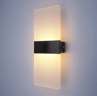 Inspire Picks LumiEdge Modern LED Wall Lamp Minimalist Aluminum Acrylic Wall Sconce black 12w cool White(5500 7000k)