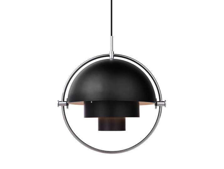 GUBI Plafonnier Multi-Lite chrome-noir