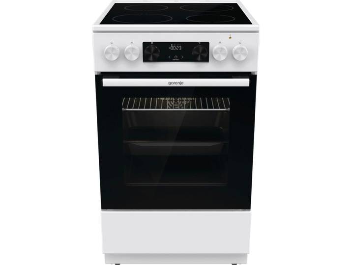 GORENJE Elektro-Standherd GEC5C41WG , Energieeffizienz: A, weiß, Herdsets, Perfekte Pizza bei bis zu 275 C backen, Elektro-Standherd