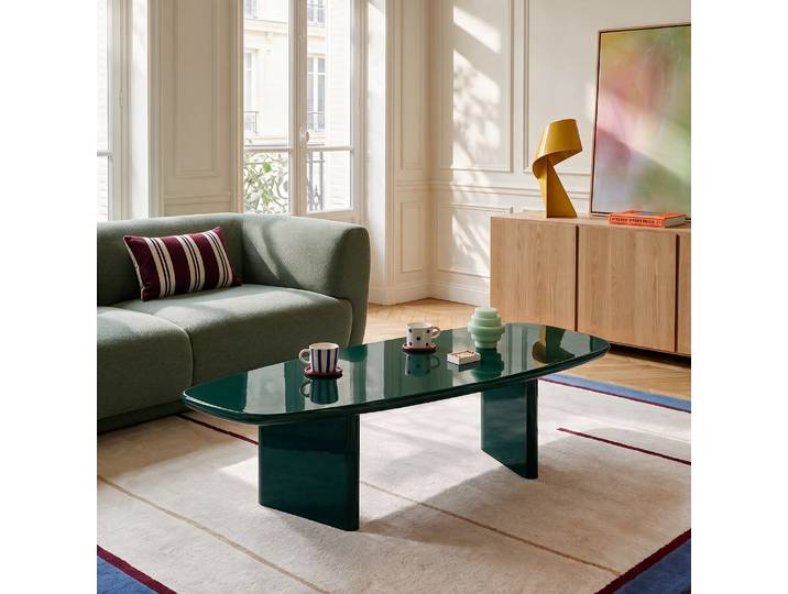 HABITAT - Table basse rectangulaire laquée - Vert sapin - Ormea