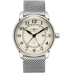 Zeppelin Herrenuhr 7642M5 - Beiges Ziffernblatt mit schwarzen Zahlen/Indices,silber - 42mm