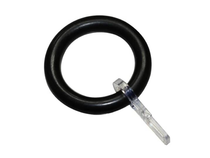 GARDINIA Gardinenringe für Gardinenstangen mit Ø bis 28 mm, Mit Gardinenhaken, Vorhangringe, Breite 9 mm, Kunststoff, Schwarz, 10 Stück