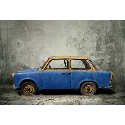 Fototapete PAPERMOON "Vintage rostiges Auto", bunt, B:5m L:2,8m, Vlies, Tapeten