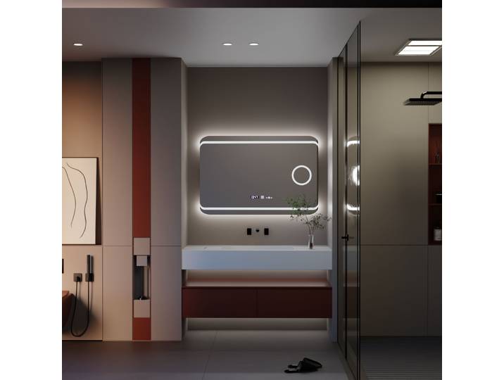 Miroir Led 100x60 Desembuage Thermometre Loupe Cosmetique
