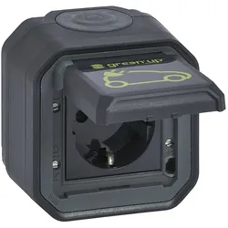 Legrand 069708L Plexo New FRAP Green”Up Schutzkontakt-Steckdose SL,EB,IP44,IK08, Anthrazit