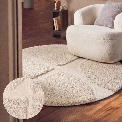 Hochflor-Teppich TED BAKER "Jasper, auch in rund", beige (creme), H:25mm Ø:200cm, Polyester, Teppiche, Hoch-Tief-Struktur, Weich, Shaggy, Modern, Wohnzimmer, Schlafzimmer